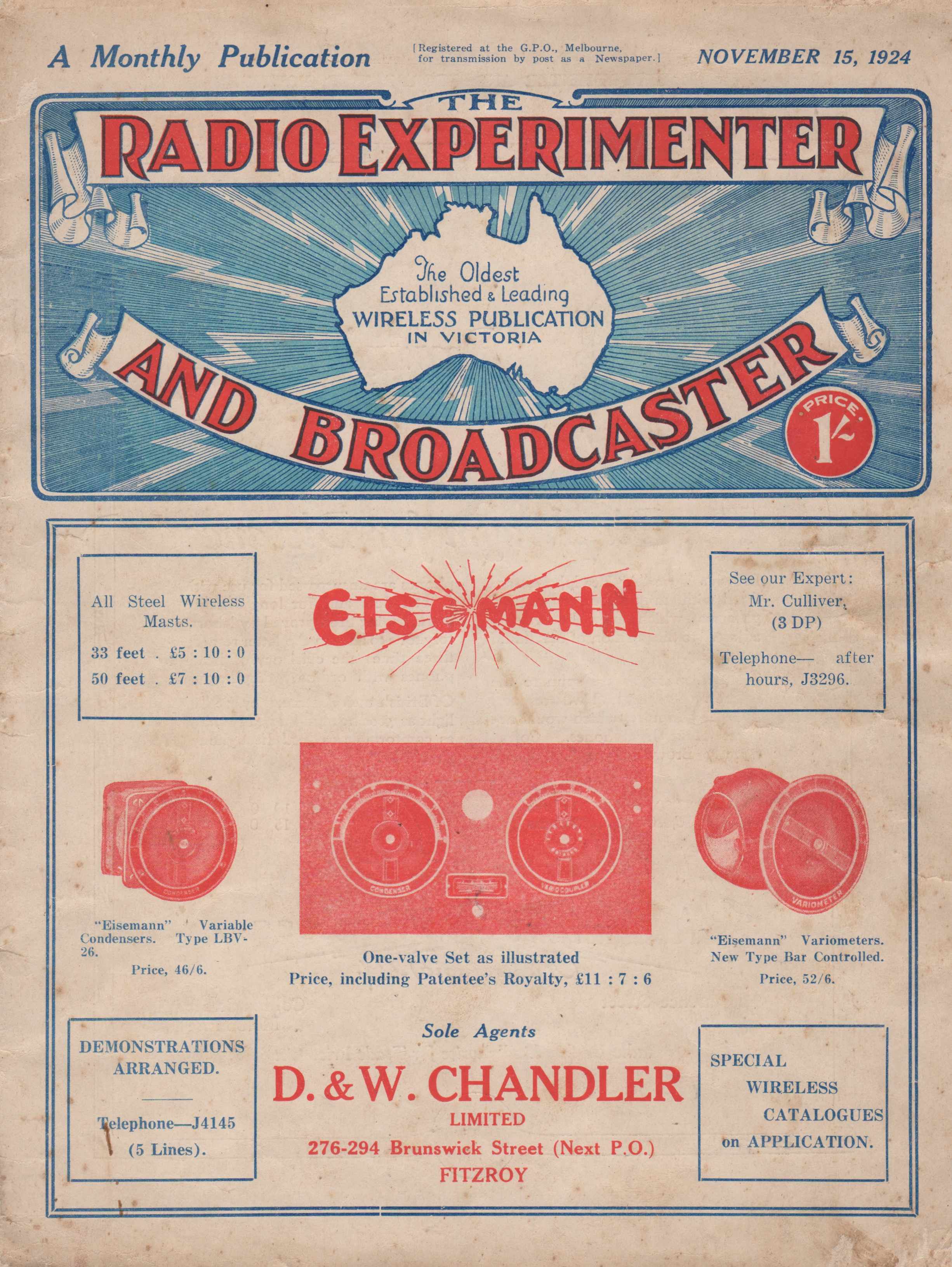 Radio Experimenter Broadcaster Nov 1924