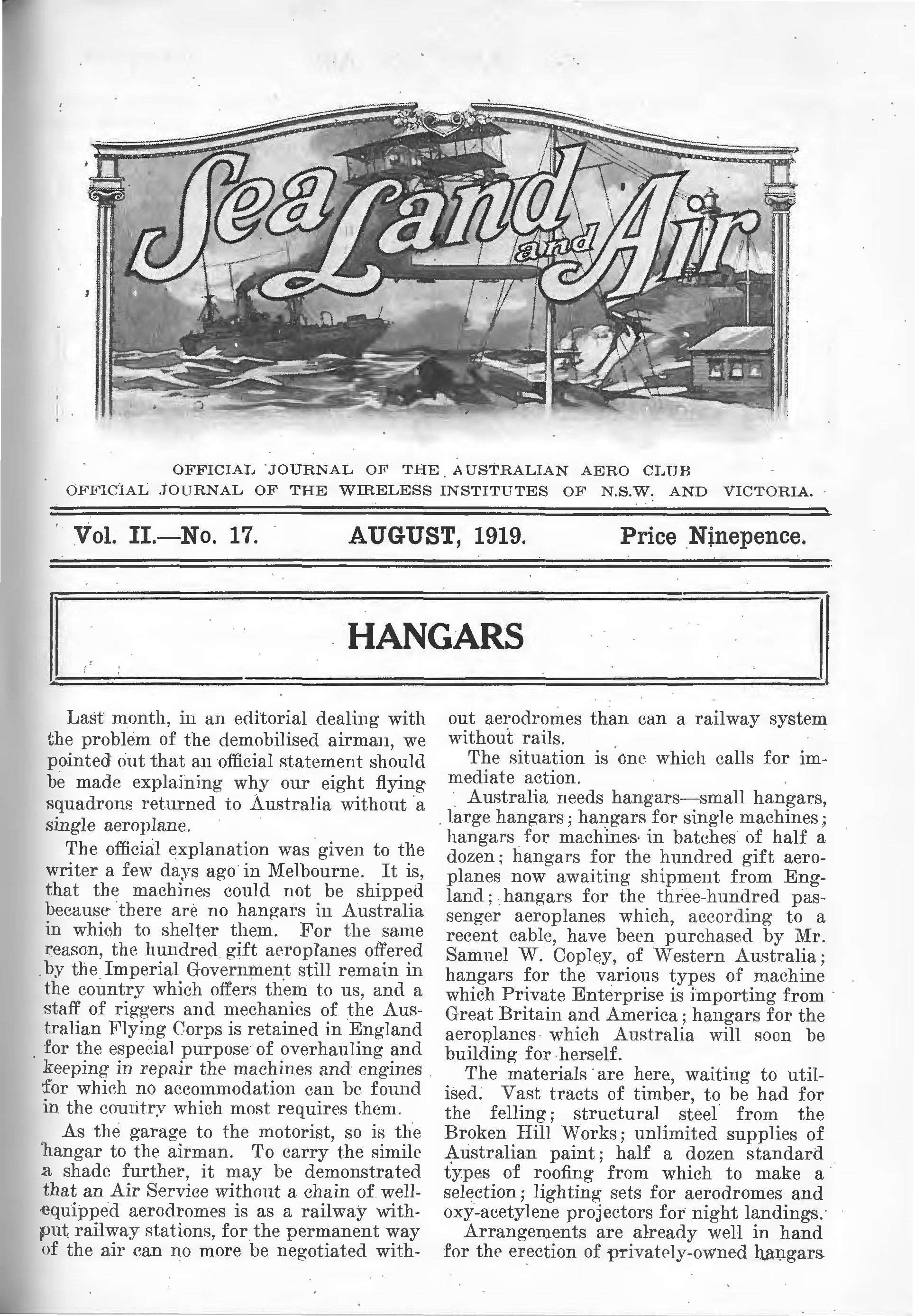 Sea Land and Air Aug 1919